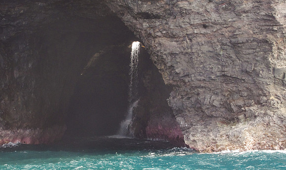Napali Coast hidden waterfall