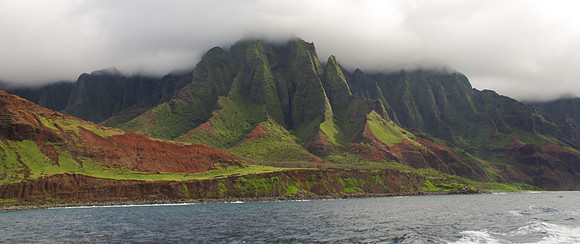 Napali Coast low clouds