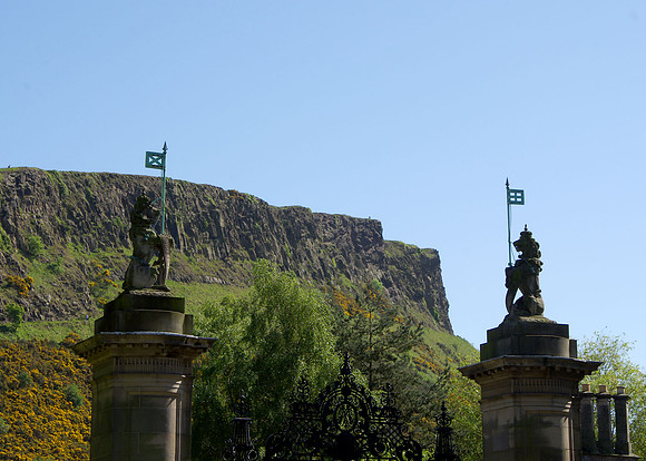Palace gate and Arthur's Seat